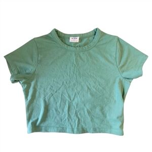 COTTON ON Y2K Revival Cropped Short Sleeved Green Tee Size Small